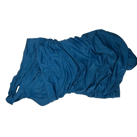 J.Crew Ruched‎ Twisted One Shoulder Bathing Suit Blue Size 2 - Picture 6 of 8